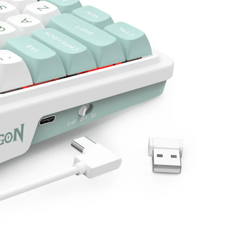 Clavier sans Fil / Bluetooth REDRAGON GALATIN PRO K719 - Blanc Vert