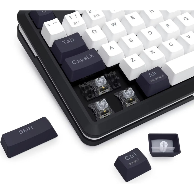 Clavier sans Fil / Bluetooth REDRAGON WILDSLASH LCD PRO K746 RGB - Blanc Noir