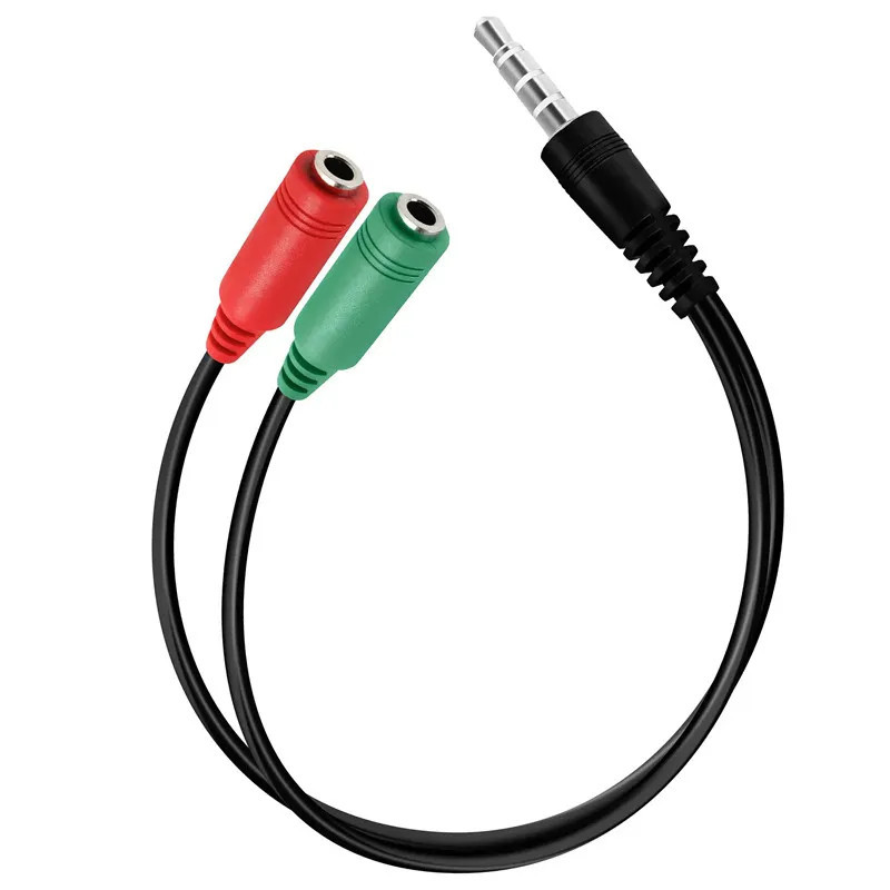 Adaptateur Jack Male Vers 2 Jack Femelle Casque et Micro - 20 cm