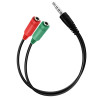 Adaptateur Jack Male Vers 2 Jack Femelle Casque et Micro - 20 cm