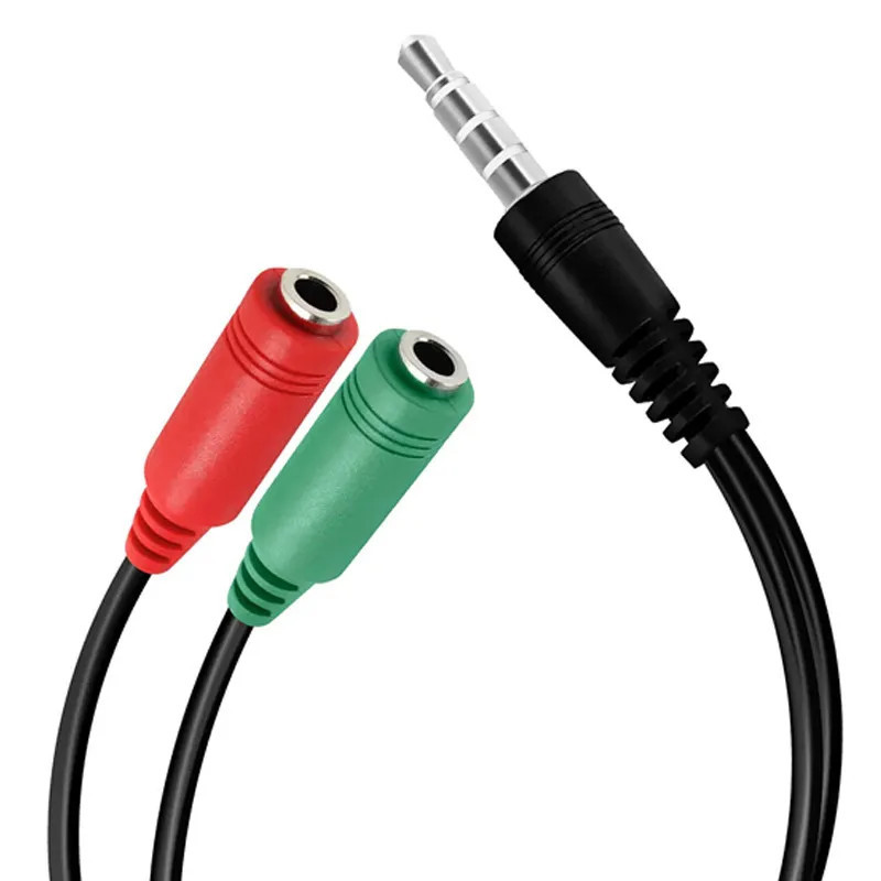 Adaptateur Jack Male Vers 2 Jack Femelle Casque et Micro - 20 cm