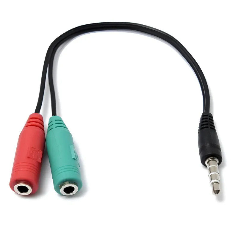 Adaptateur Jack Male Vers 2 Jack Femelle Casque et Micro - 20 cm