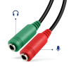 Adaptateur Jack Male Vers 2 Jack Femelle Casque et Micro - 20 cm