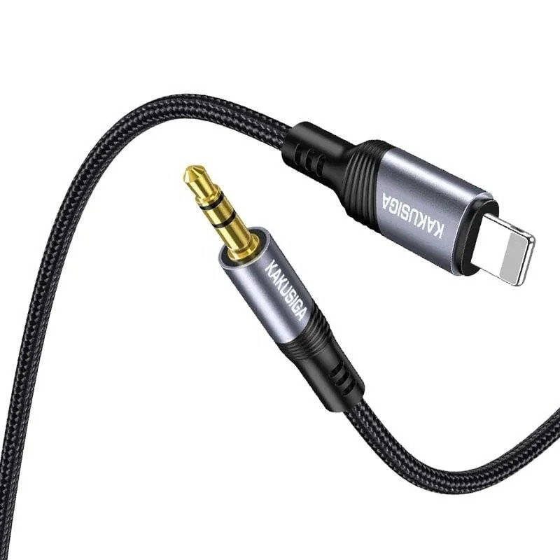 Adaptateur Cable Lightning vers Jack Male 3.5mm KAKUSIGA KSC-894 - Noir
