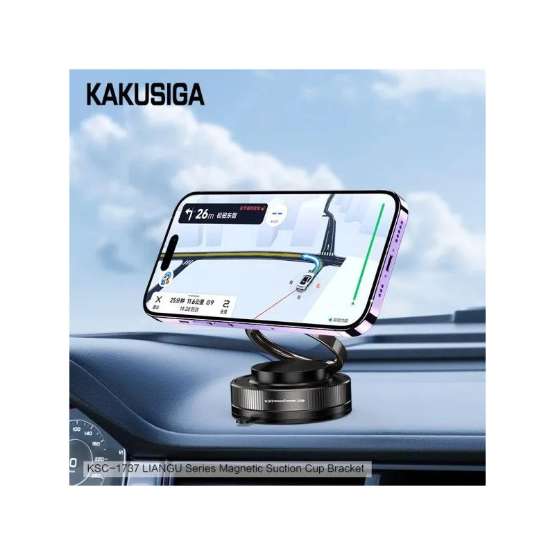 Support Voiture Magnétique KAKUSIGA KSC-1737 - Noir