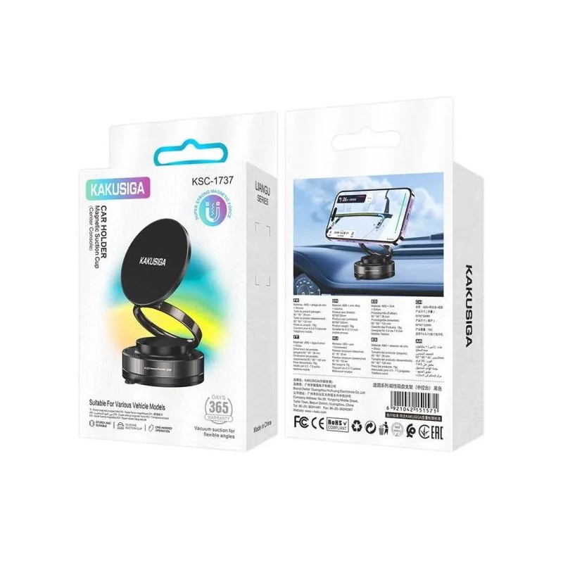 Support Voiture Magnétique KAKUSIGA KSC-1737 - Noir