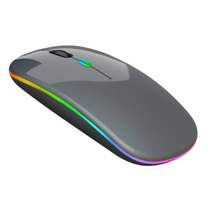 Souris Sans Fil Bluetooth Rechargeable Silencieuse - Gris Noir