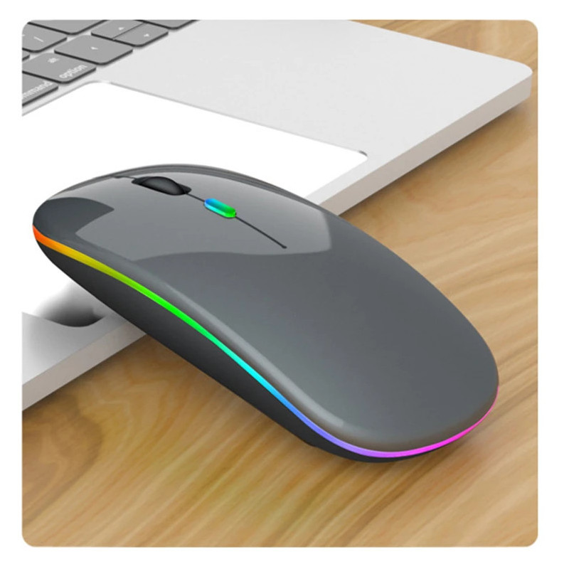 Souris Sans Fil Bluetooth Rechargeable Silencieuse - Gris Noir