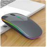 Souris Sans Fil Bluetooth Rechargeable Silencieuse - Gris Noir