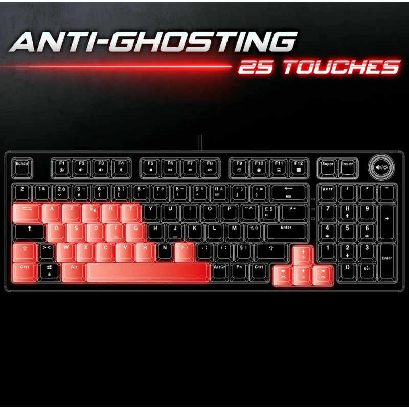 Clavier Mécanique SPIRIT OF GAMER XPERT K350 - Gris - Brown Switch