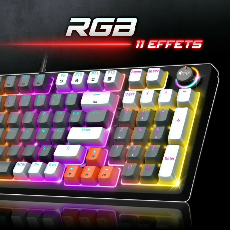 Clavier Mécanique SPIRIT OF GAMER XPERT K350 - Gris - Brown Switch