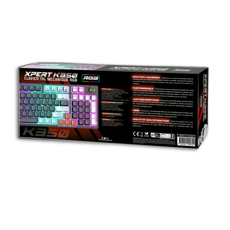 Clavier Mécanique SPIRIT OF GAMER XPERT K350 - Gris - Brown Switch