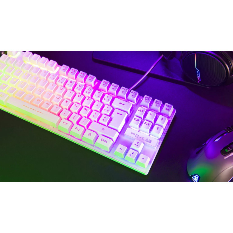Clavier Gaming G-LAB KEYZ CAESIUM TKL - Blanc