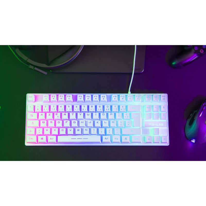 Clavier Gaming G-LAB KEYZ CAESIUM TKL - Blanc