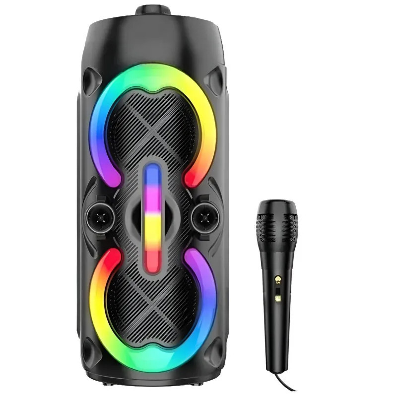 Haut Parleur Bluetooth SING-E ZQS-4292 RGB avec Microphone - Noir