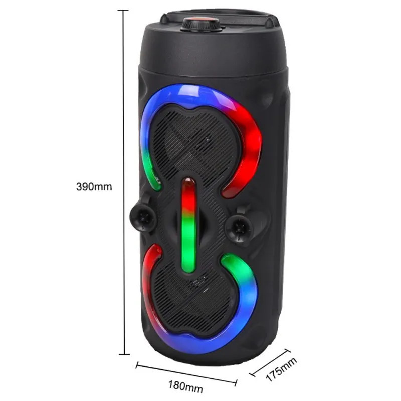 Haut Parleur Bluetooth SING-E ZQS-4292 RGB avec Microphone - Noir