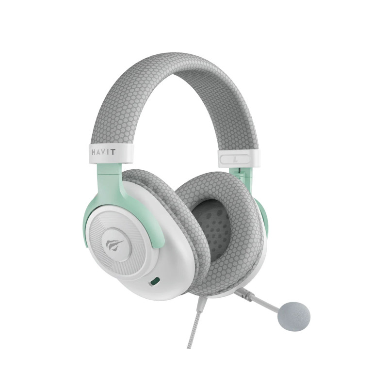 Casque Gaming USB 7.1 HAVIT H2230E - Blanc et Cyan