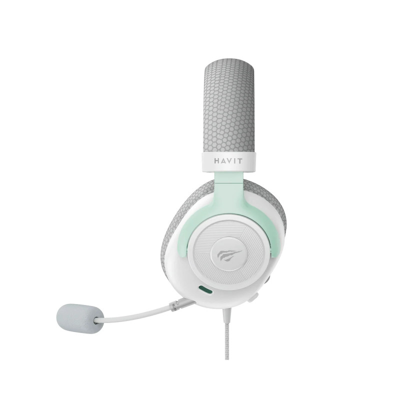Casque Gaming USB 7.1 HAVIT H2230E - Blanc et Cyan