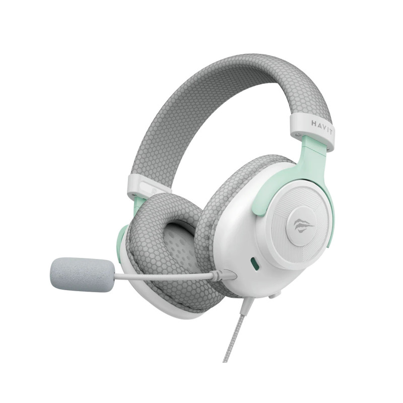 Casque Gaming USB 7.1 HAVIT H2230E - Blanc et Cyan