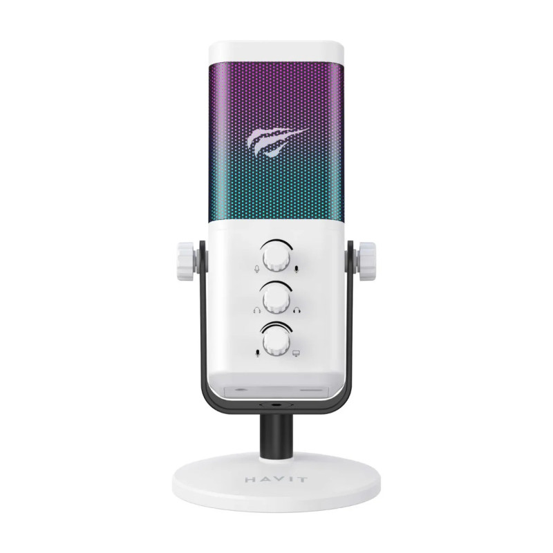 Microphone Gaming HAVIT GK65 - RGB - Blanc