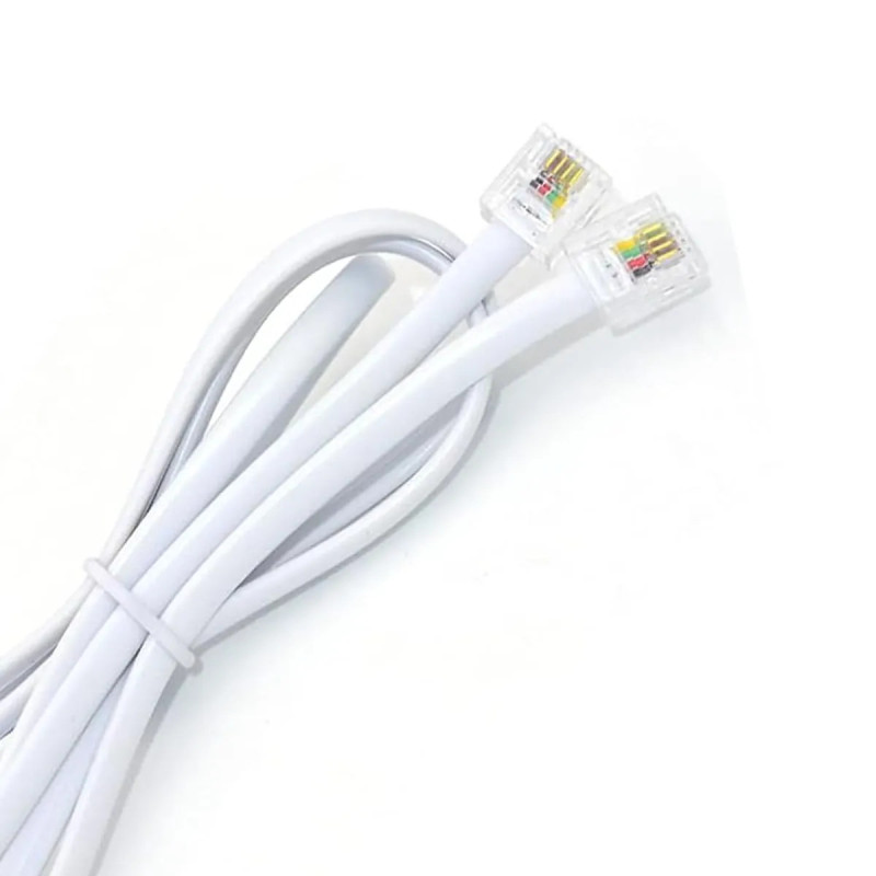 Cable RJ11 pour Téléphone Fixe - 10M - Blanc