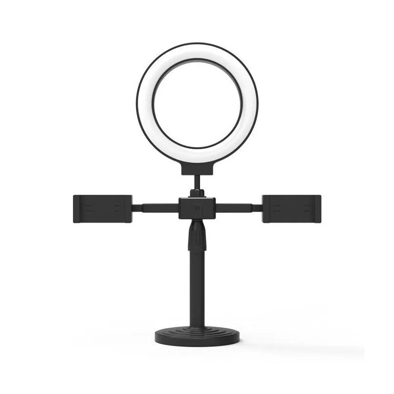 Ring Light 6" avec Trépied et Double Support Smartphone