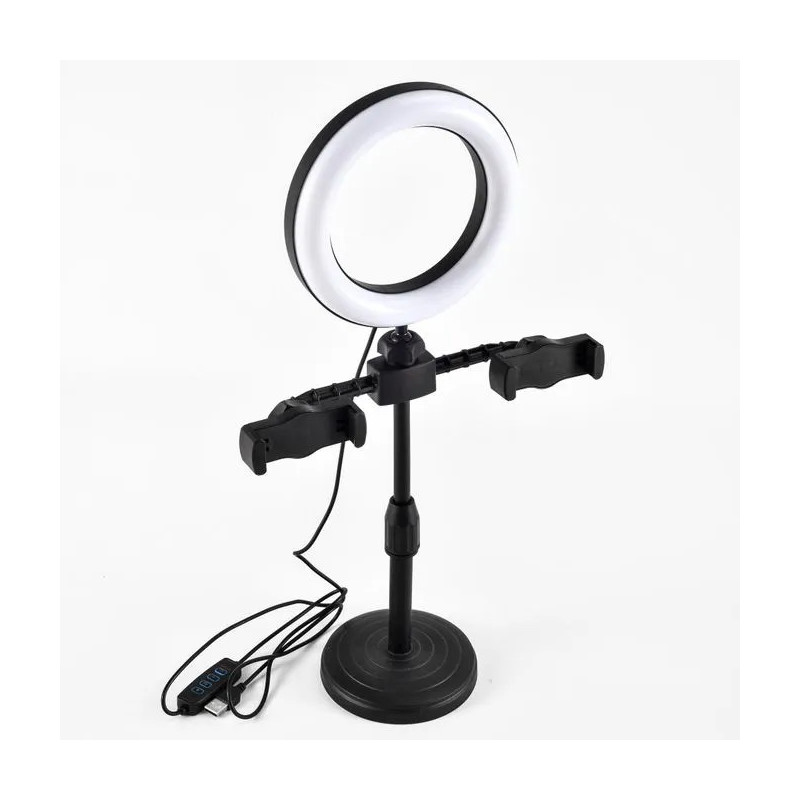 Ring Light 6" avec Trépied et Double Support Smartphone