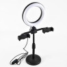 Ring Light 6" avec Trépied et Double Support Smartphone