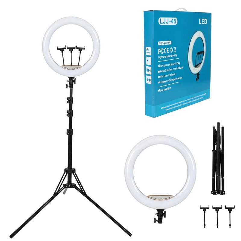 RING LIGHT LED 18" LJJ-45 avec Trépied 2m
