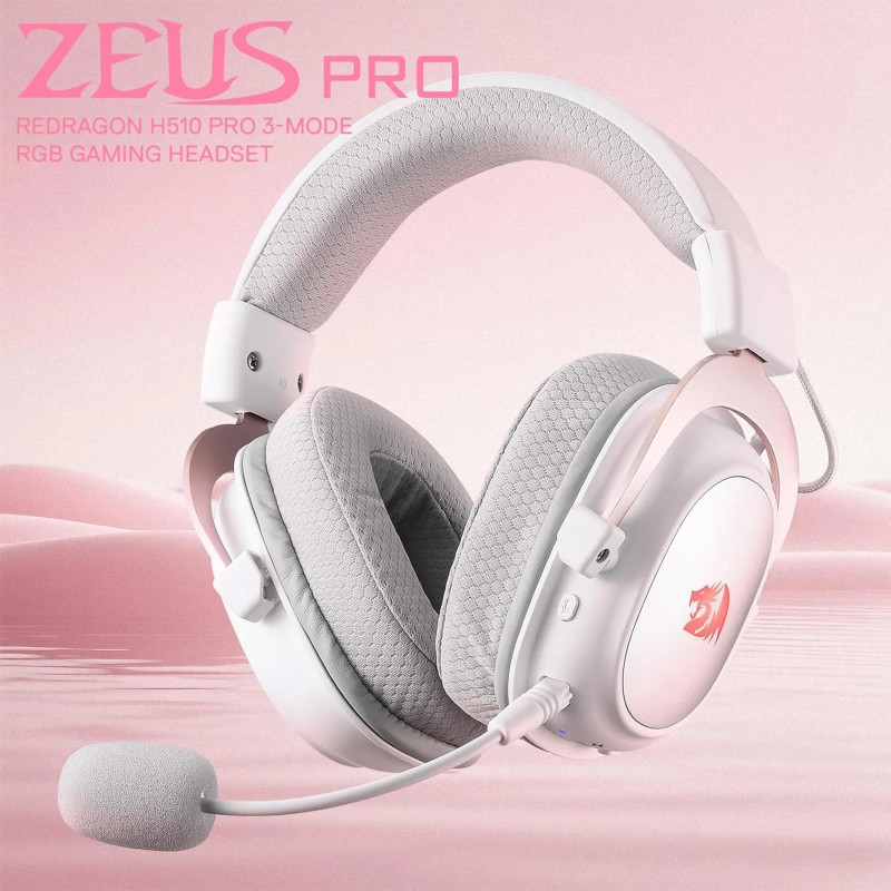 Casque Gaming REDRAGON ZEUS PRO H510 Wireless 7.1 Bluetooth - Blanc