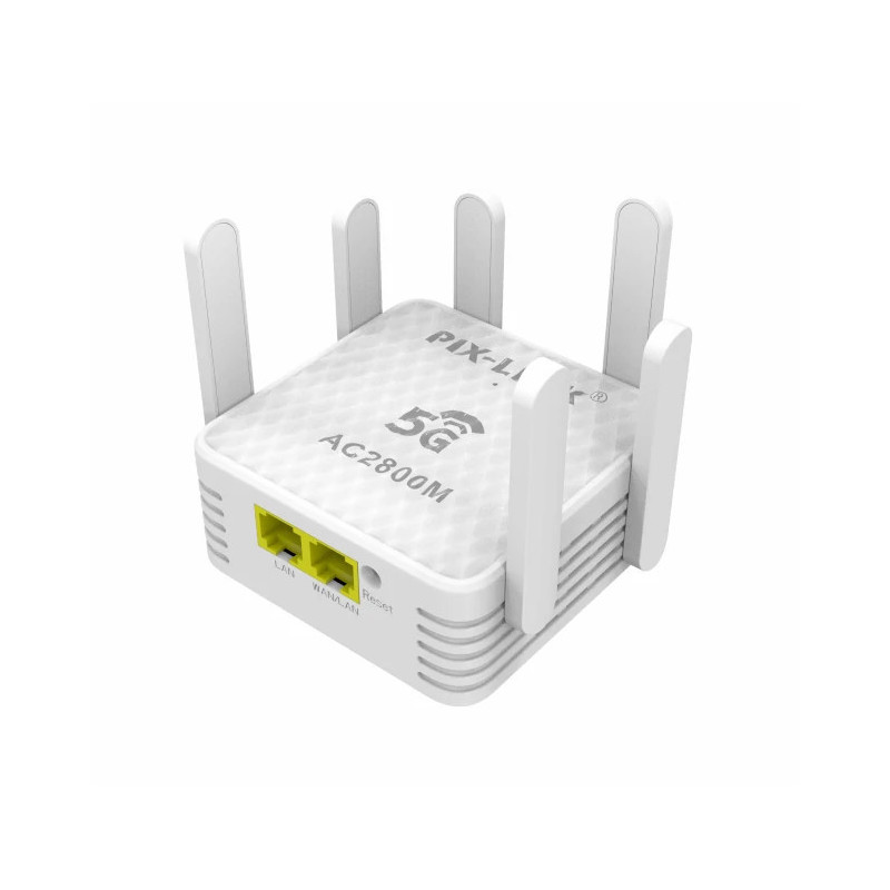Répéteur Wifi 6 Antennes Wi-Fi 5 GHz PIX-LINK AC54Q AC2800M - Blanc
