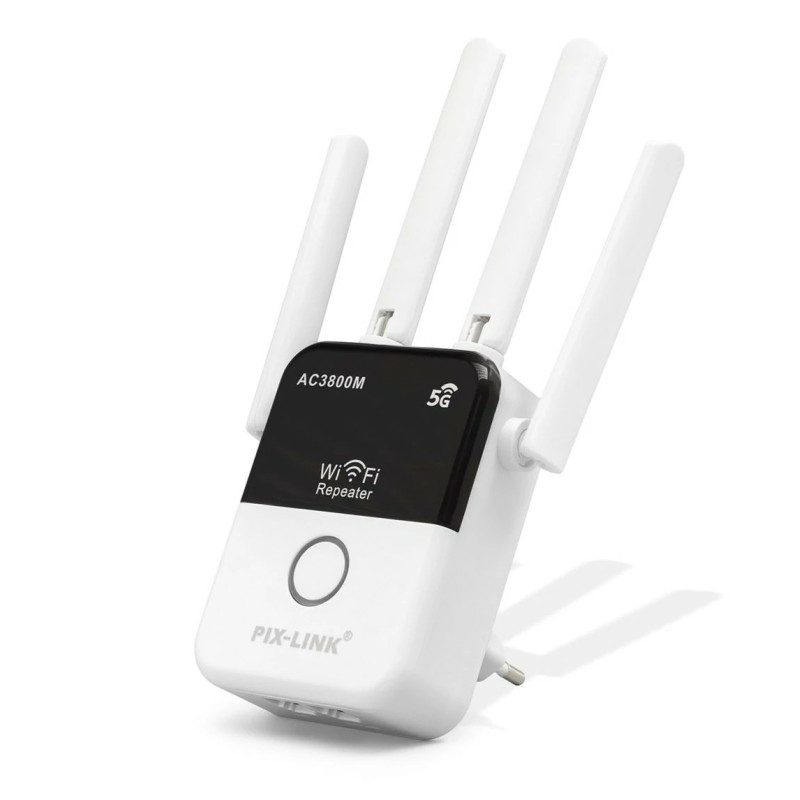 Répéteur Wifi 4 Antennes Wi-Fi 5 GHz PIX-LINK AC35Q AC3800M - Blanc