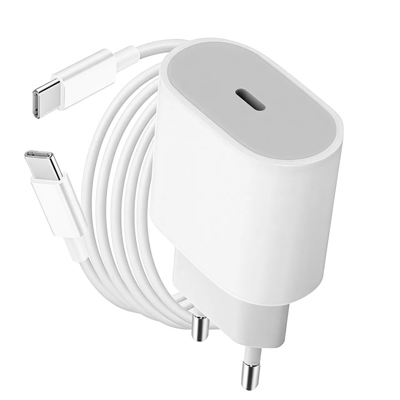 Chargeur Type C 3A USB-C 20W - Blanc