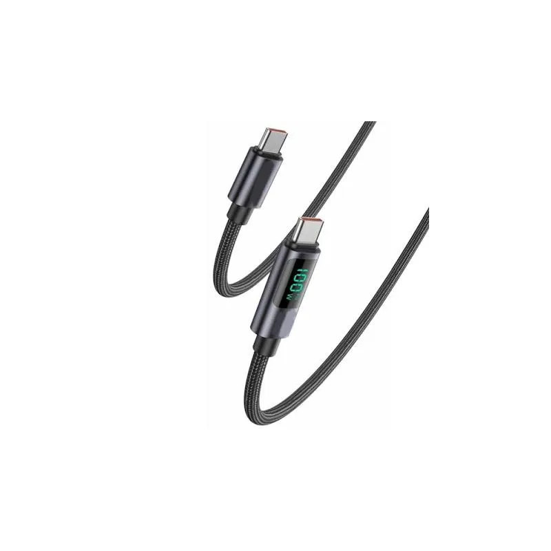 Cable USB-C 120W 1m XF-191 avec Affichage Numérique - Noir