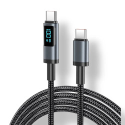 Cable USB-C 120W 1m XF-191 avec Affichage Numérique - Noir
