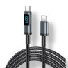 Cable USB-C 120W 1m XF-191 avec Affichage Numérique - Noir