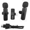 Double Microphone Lavalier Sans Fil Type C GERLAX M101 - Noir