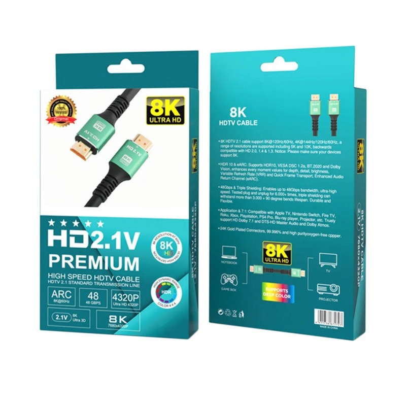 Cable HDMI 8K V2.1 PREMIUM - 10m
