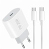 Chargeur Type C 3A USB-C 20W WUW T79 - Blanc
