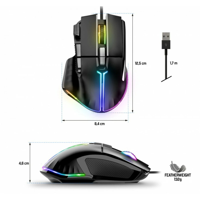 Souris Gaming SPIRIT OF GAMER PRO-M5 RGB - Noir