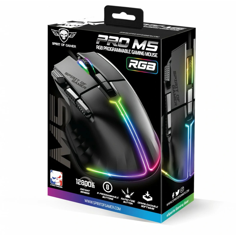 Souris Gaming SPIRIT OF GAMER PRO-M5 RGB - Noir