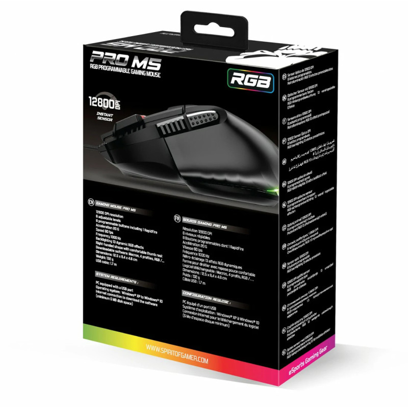 Souris Gaming SPIRIT OF GAMER PRO-M5 RGB - Noir