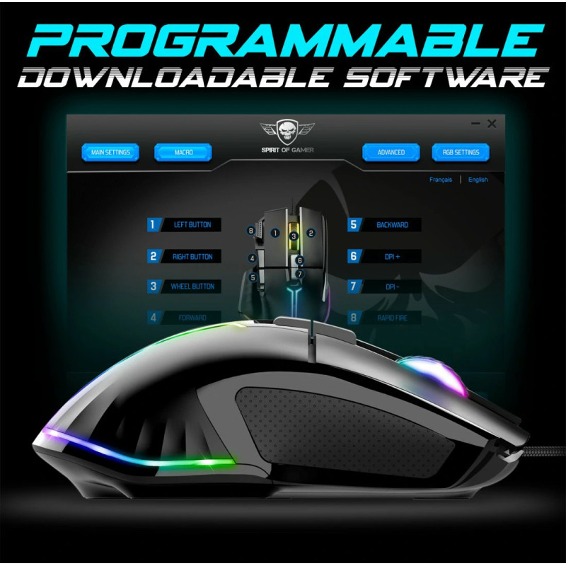 Souris Gaming SPIRIT OF GAMER PRO-M5 RGB - Noir