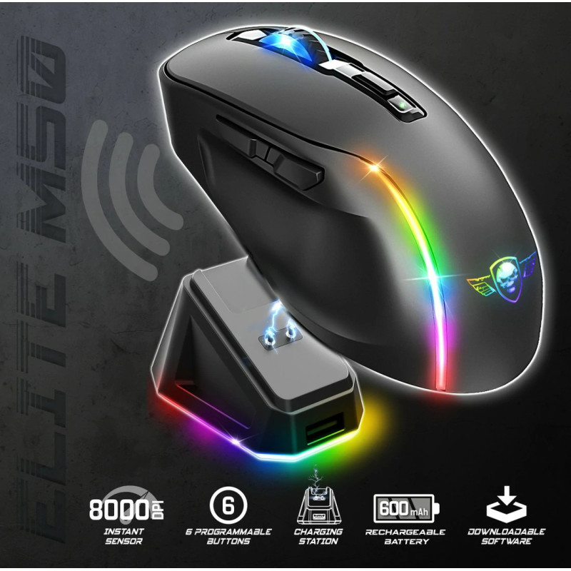Souris Gaming sans Fil SPIRIT OF GAMER ELITE M50 DARK - Noir