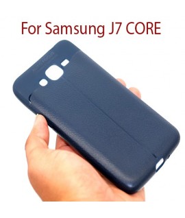 Samsung J7 CORE - Etui en Silicone AUTO FOCUS Bleu