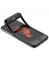iPhone 7 Plus - Etui en Silicone 360° Avant Noir Arrière Transparent