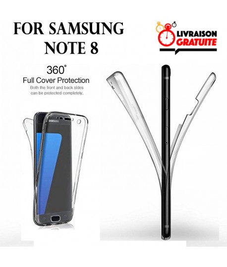 Samsung NOTE 8 - Etui Transparent 360° Avant et Arrière