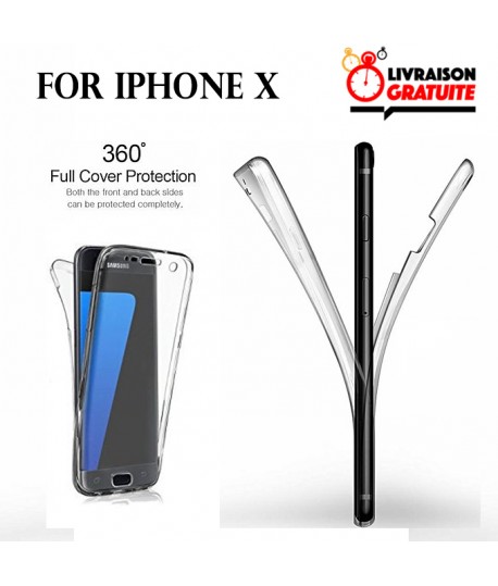 iPhone X - Etui Transparent 360° Avant et Arrière