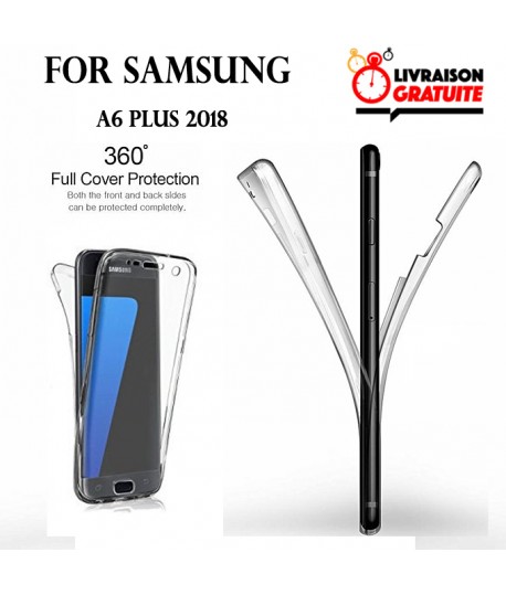 Samsung A6 PLUS - Etui Transparent 360° Avant et Arrière