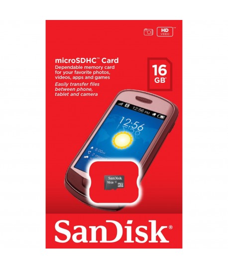 Carte Mémoire Micro SDHC 16 Go SANDISK